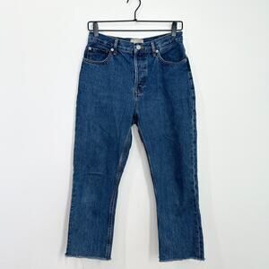 Everlane The ’90s Cheeky Jean Raw Hem Ankle size 27 Preppy Classic High Rise